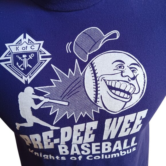 Vintage T-shirt SMALL KNIGHTS COLUMBUS PEE WEE BASEBALL GRAPHIC T-shirt JERZEES - Picture 3 of 5